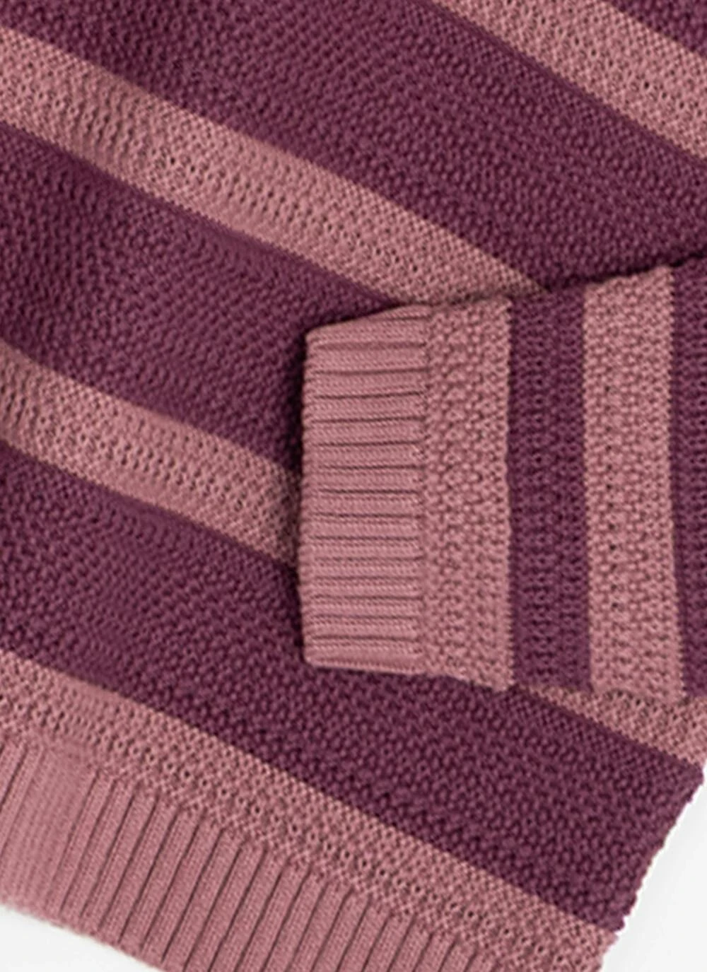 Pure Cotton Textured Crew Neck Striped Jumper 3 Pure Cotton Textured Crew Neck Striped Jumper - Image 3