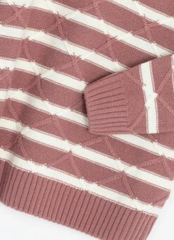 Lattice Stitch Striped Turtle Neck Jumper 5 Lattice Stitch Striped Turtle Neck Jumper -The Edinburgh Woollen Mill 62228pvl b9735bc1a238e45