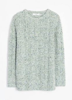 Textured Bobble Knit Crew Neck Jumper