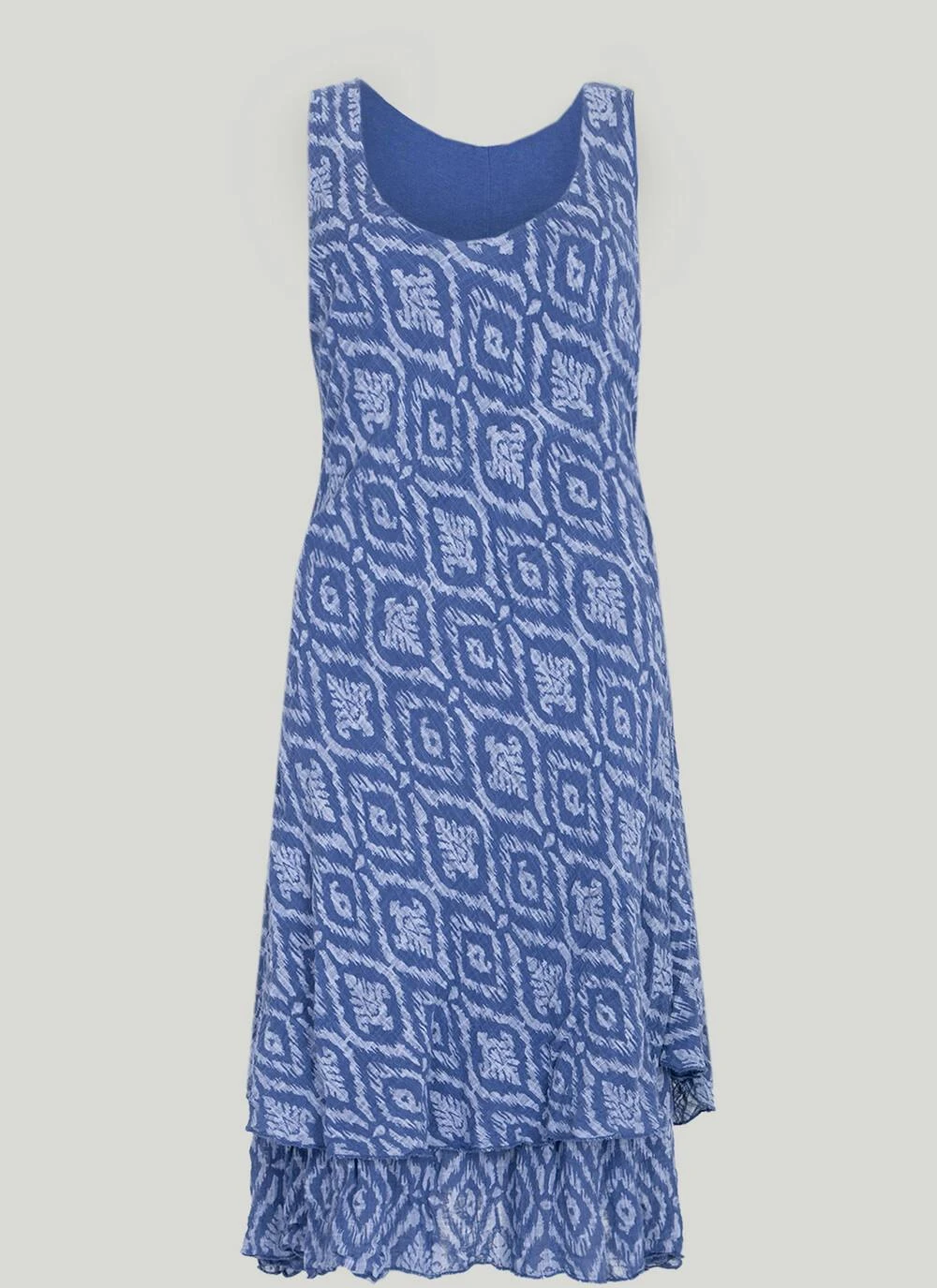 Cotton Blend Tiered Aztec Print Dress 2 Cotton Blend Tiered Aztec Print Dress - Image 2