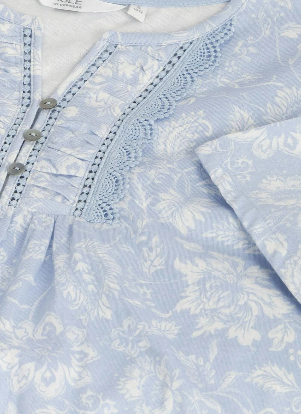 Pure Cotton Lace Trim Printed Nightdress 2 Pure Cotton Lace Trim Printed Nightdress - Image 2