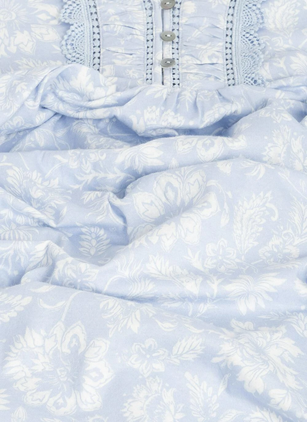 Pure Cotton Lace Trim Printed Nightdress 3 Pure Cotton Lace Trim Printed Nightdress - Image 3