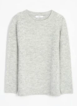 Soft Touch Cable Knit Crew Neck Jumper -The Edinburgh Woollen Mill 62544pvl 18825af453439e6