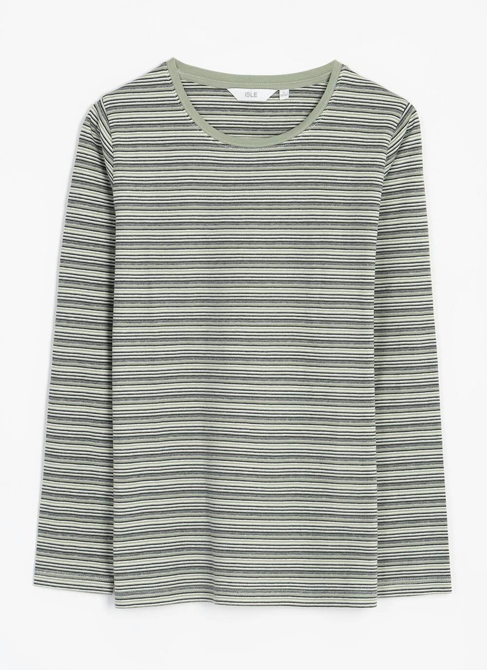 Pure Cotton Striped Crew Neck Top 1 Pure Cotton Striped Crew Neck Top