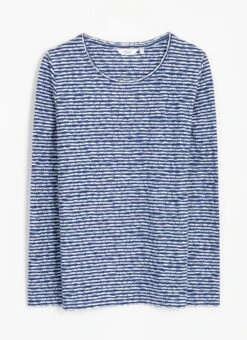 Cotton Blend Striped Textured Top 8 Cotton Blend Striped Textured Top -The Edinburgh Woollen Mill 62722pvl 97469bc309ae63e