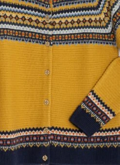 Wool Blend Yoke Fairisle Crew Neck Cardigan 10 Wool Blend Yoke Fairisle Crew Neck Cardigan -The Edinburgh Woollen Mill 62909pvl 4780bedd4295233