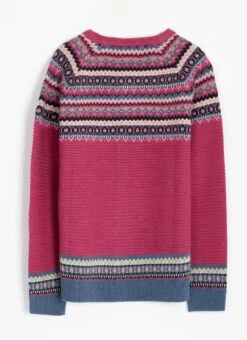 Wool Blend Crew Neck Fairisle Cardigan -The Edinburgh Woollen Mill 62927pvl d3acdbf67a1c032