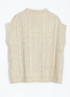 Wool Blend Cable Knit Waistcoat -The Edinburgh Woollen Mill 62955pvl 6d3f3e7d083a772