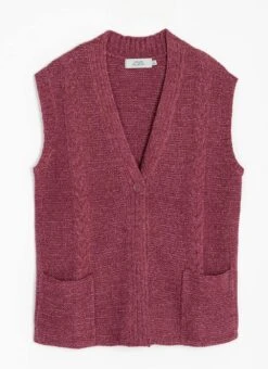 Single Cable Knit V- Neck Waistcoat 8 Single Cable Knit V- Neck Waistcoat -The Edinburgh Woollen Mill 63037pvl 9e05a8b918999fd