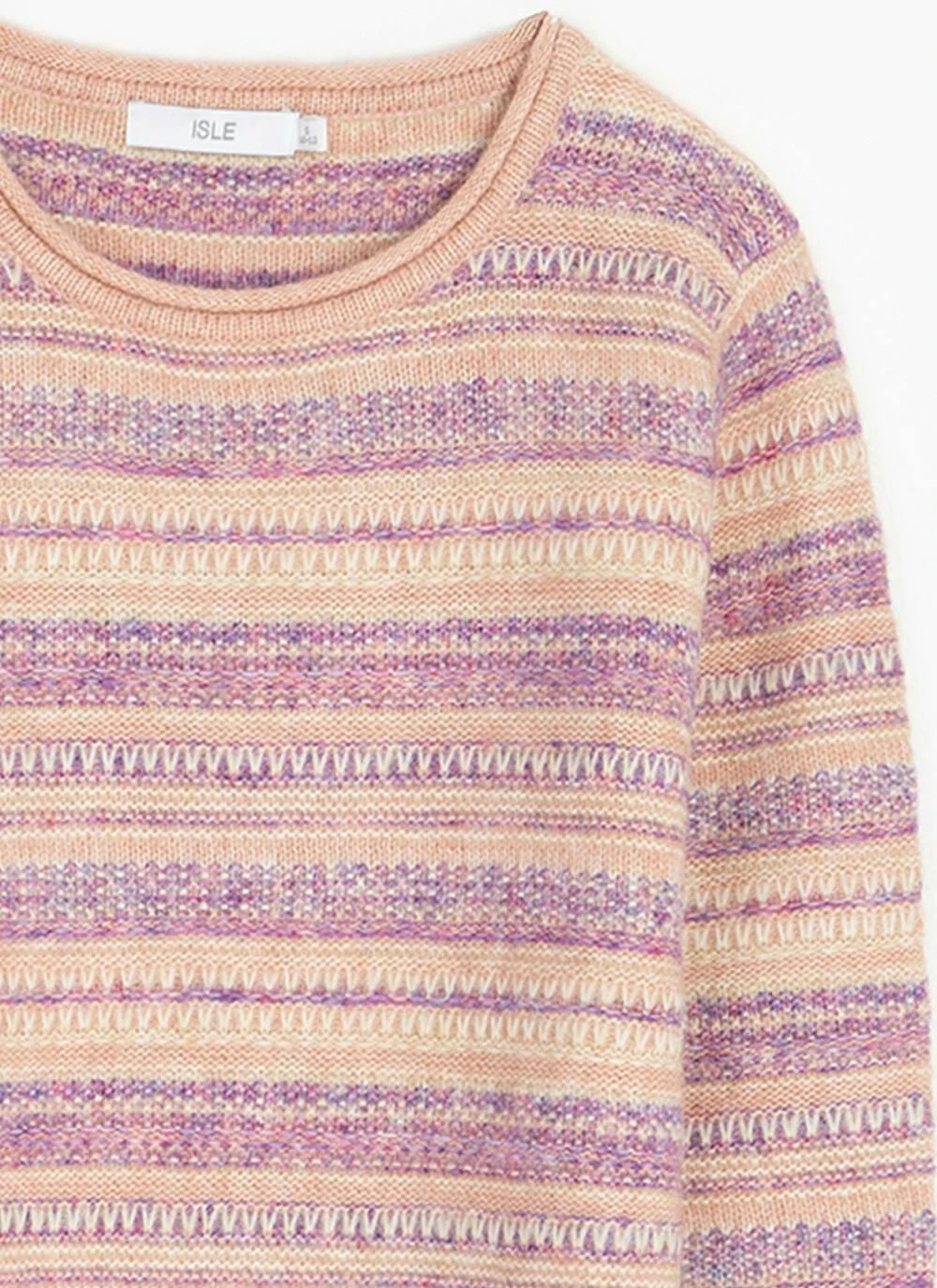 Textured Striped Crew Neck Jumper 2 Textured Striped Crew Neck Jumper - Image 2