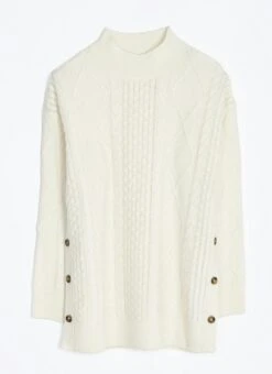 Wool Blend Cable Knit Turtle Neck Jumper 7 Wool Blend Cable Knit Turtle Neck Jumper -The Edinburgh Woollen Mill 63111pvl c2e4ae15ff28865