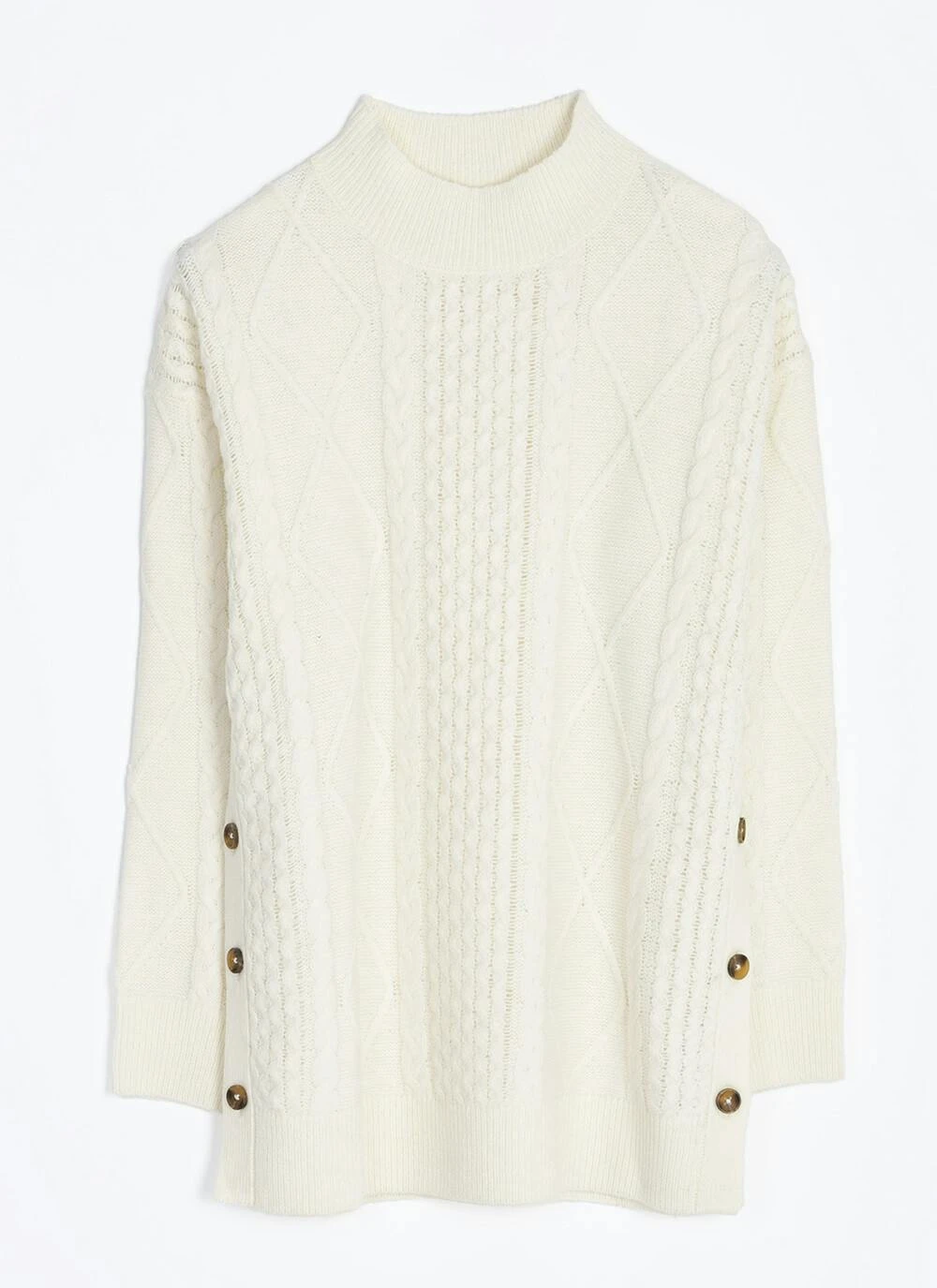 Wool Blend Cable Knit Turtle Neck Jumper 3 Wool Blend Cable Knit Turtle Neck Jumper - Image 3