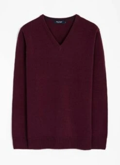Textured Knit V Neck Jumper