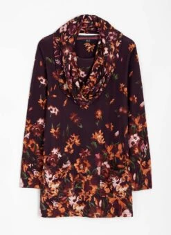 Soft Touch Border Print Snood Tunic 10 Soft Touch Border Print Snood Tunic -The Edinburgh Woollen Mill 63281pvl ffe60348d4e76b2