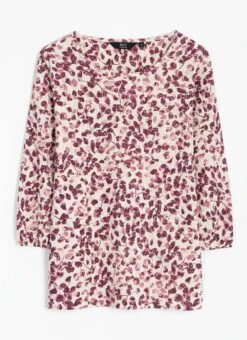 Crinkle Jersey Round Neck Top