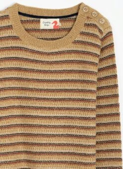 Textured Stripe Crew Neck Jumper -The Edinburgh Woollen Mill 63497pvl d663ea9740be98a