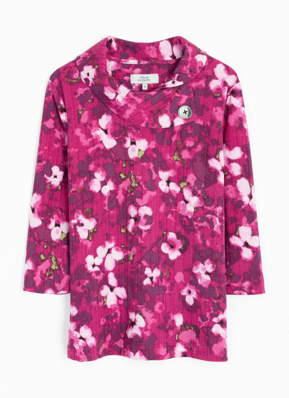 Textured Print Cowl Neck Top 4 Textured Print Cowl Neck Top - Image 4