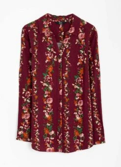 Floral Stripe Printed V Neck Blouse 8 Floral Stripe Printed V Neck Blouse -The Edinburgh Woollen Mill 63686pvl 5c9ebc49f137104