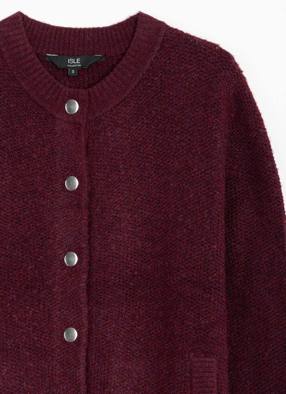 Textured Rib Crew Neck Cardigan 4 Textured Rib Crew Neck Cardigan - Image 4