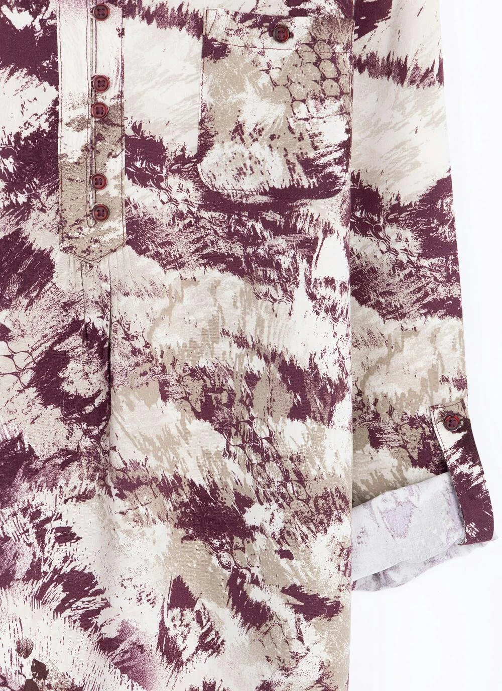 Notch Neck Printed Blouse 3 Notch Neck Printed Blouse - Image 3