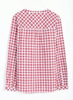 Pure Cotton Round Neck Check Blouse 7 Pure Cotton Round Neck Check Blouse -The Edinburgh Woollen Mill 63759pvl 4cca66e5fe0db98