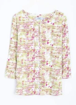 Soft Touch Sweetheart Neck Printed Top -The Edinburgh Woollen Mill 63809pvl dbf4bb8ba830d89