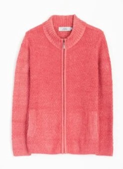 Soft Touch Knit Zip Through Cardigan