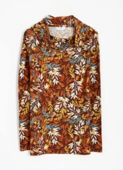 Warm Handle Cowl Neck Printed Top -The Edinburgh Woollen Mill 63882pvl 07b9dd869b5efc2