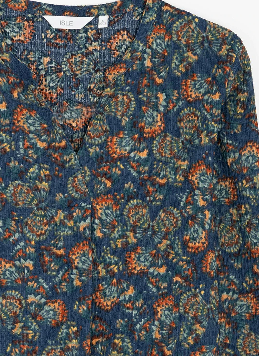 Textured Notch Neck Printed Tunic 2 Textured Notch Neck Printed Tunic - Image 2