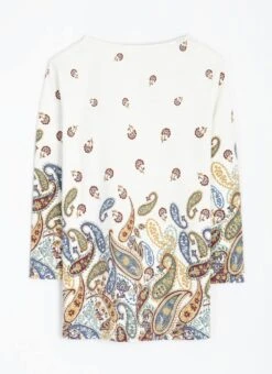 Pure Cotton Jersey Border Print Top -The Edinburgh Woollen Mill 63903pvl a524bcad8cea53b