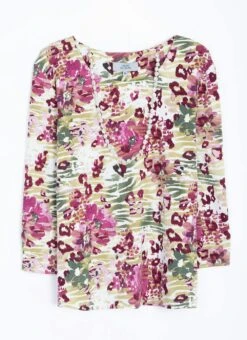 Warm Touch Necklace Print Top -The Edinburgh Woollen Mill 64021pvl 5ef19eeb9b4bd56