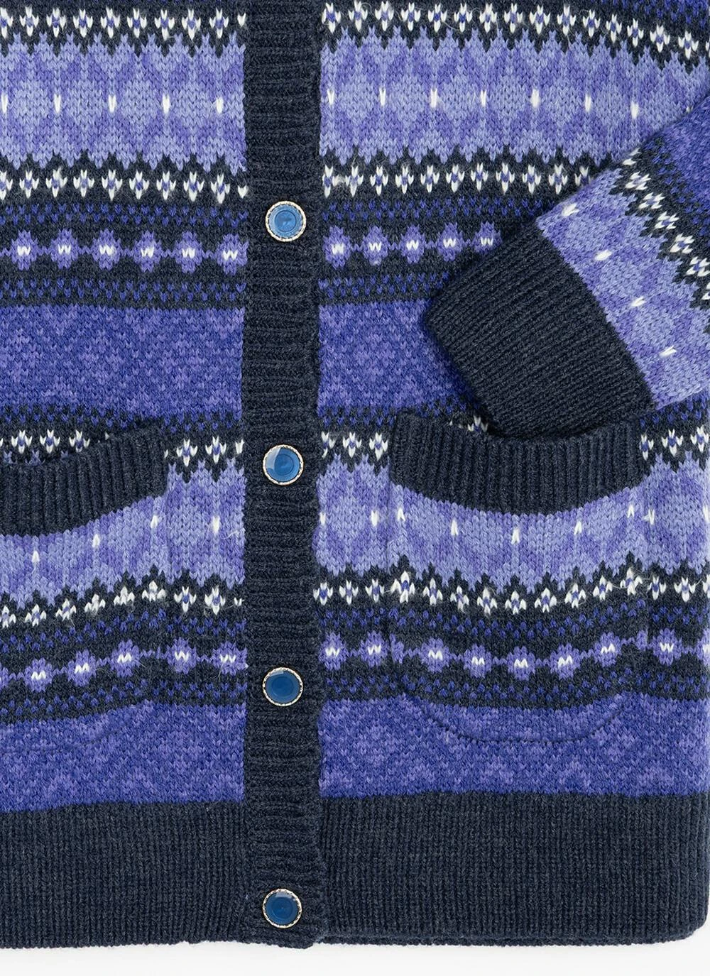 Fairisle Knit Collared Cardigan 5 Fairisle Knit Collared Cardigan - Image 5