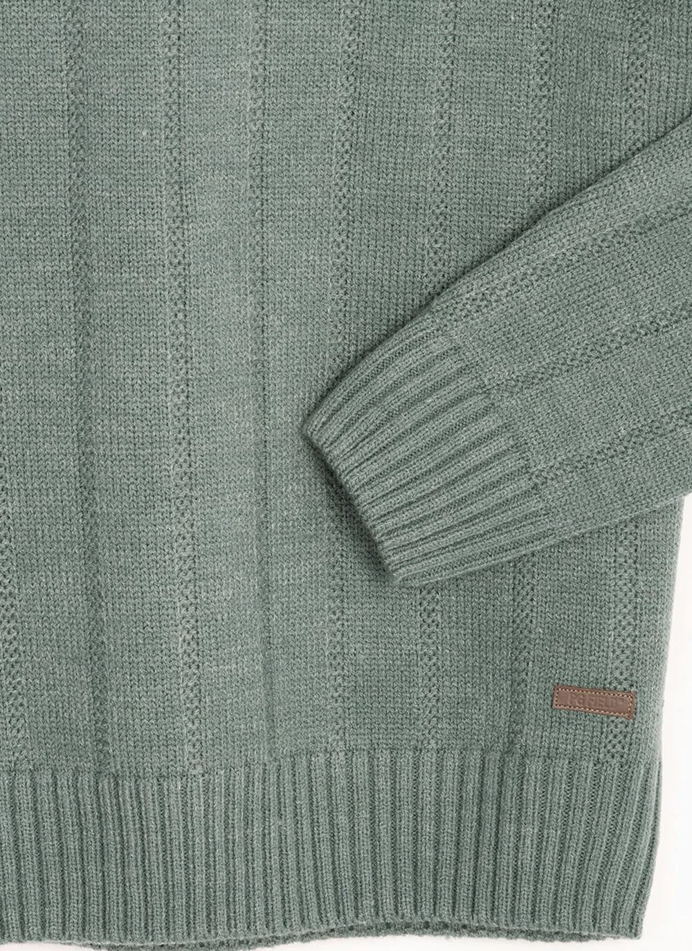 Textured Cable Knit Crew Neck Jumper 4 Textured Cable Knit Crew Neck Jumper - Image 4