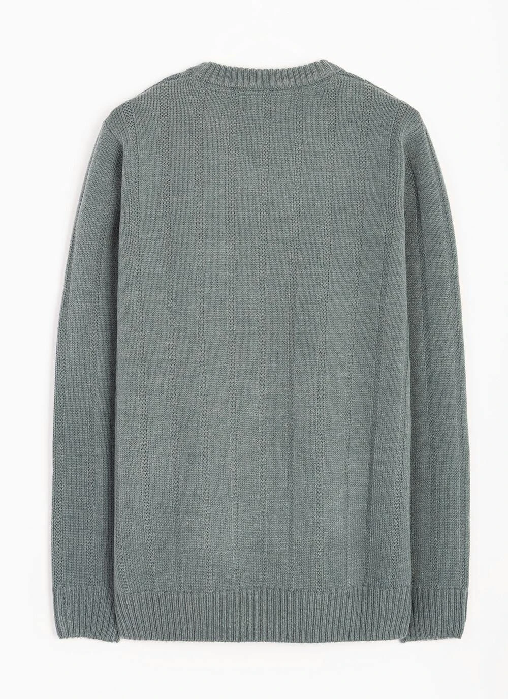 Textured Cable Knit Crew Neck Jumper 3 Textured Cable Knit Crew Neck Jumper - Image 3