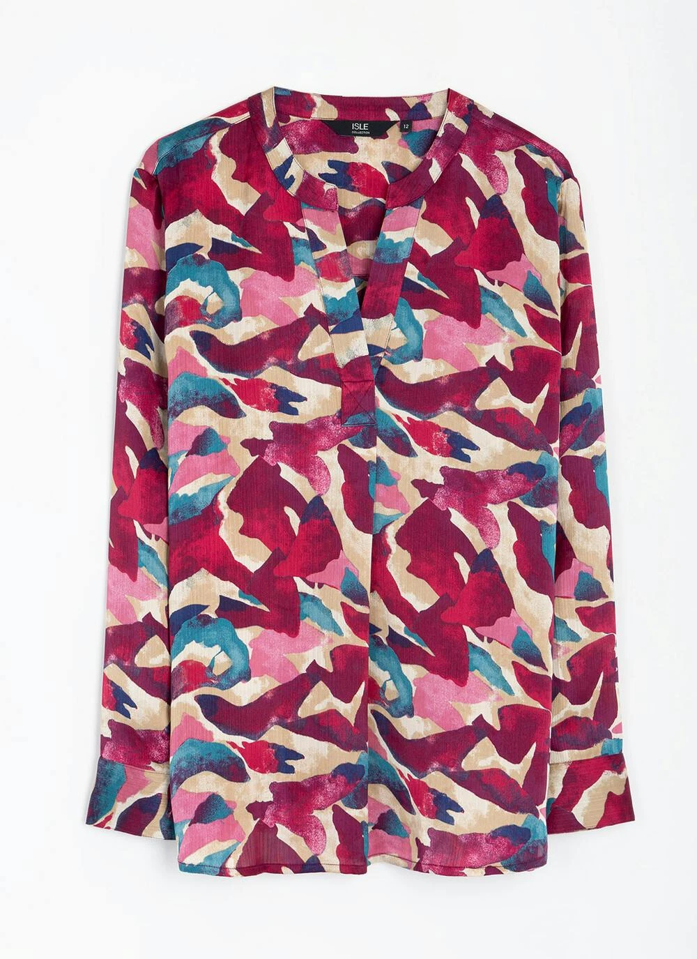 Satin Printed Pop Over Blouse 3 Satin Printed Pop Over Blouse - Image 3