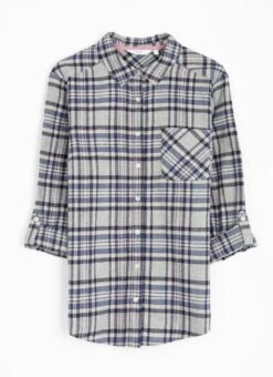 Pure Cotton Check Blouse -The Edinburgh Woollen Mill 64136pvl f9e5d503dc0b9cb