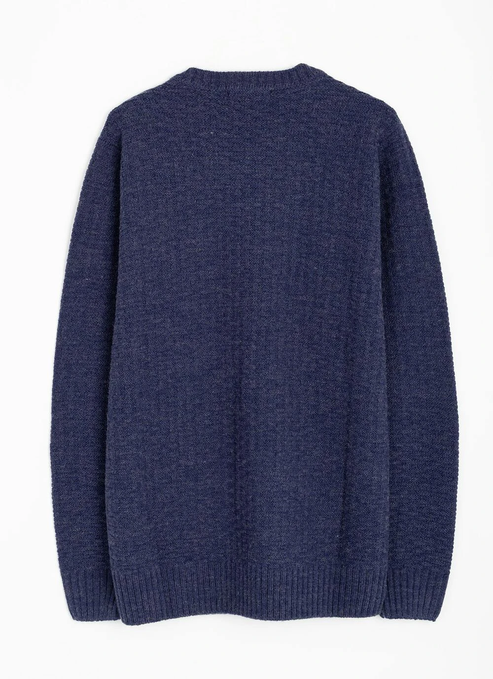 Textured Knit With Wool Crew Neck Jumper 3 Textured Knit With Wool Crew Neck Jumper - Image 3