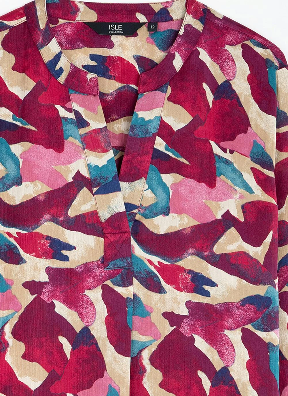 Satin Printed Pop Over Blouse 4 Satin Printed Pop Over Blouse - Image 4