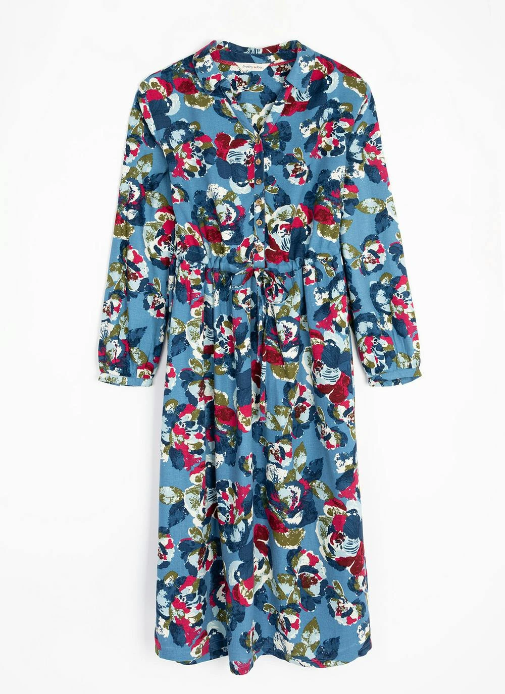 Printed V-Neck Midi Shirt Dress 3 Printed V-Neck Midi Shirt Dress - Image 3