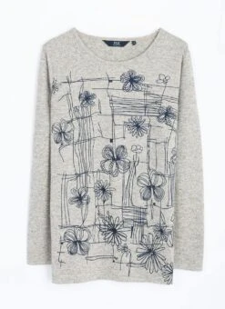 Soft Touch Sparkle Placement Print Top -The Edinburgh Woollen Mill 64309pvl 23ab1b03c19ad23