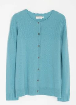 Cashmere Textured Yoke Cardigan