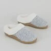 Comfy Faux Fur Lined Cable Mule Slippers