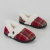 Comfy Faux Fur Lined Check Full Slippers