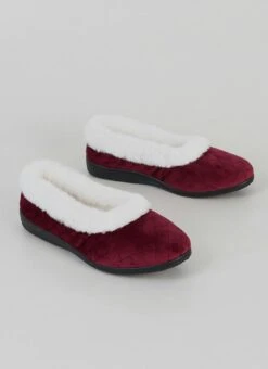 Comfy Faux Fur Lined Quilted Full Slippers