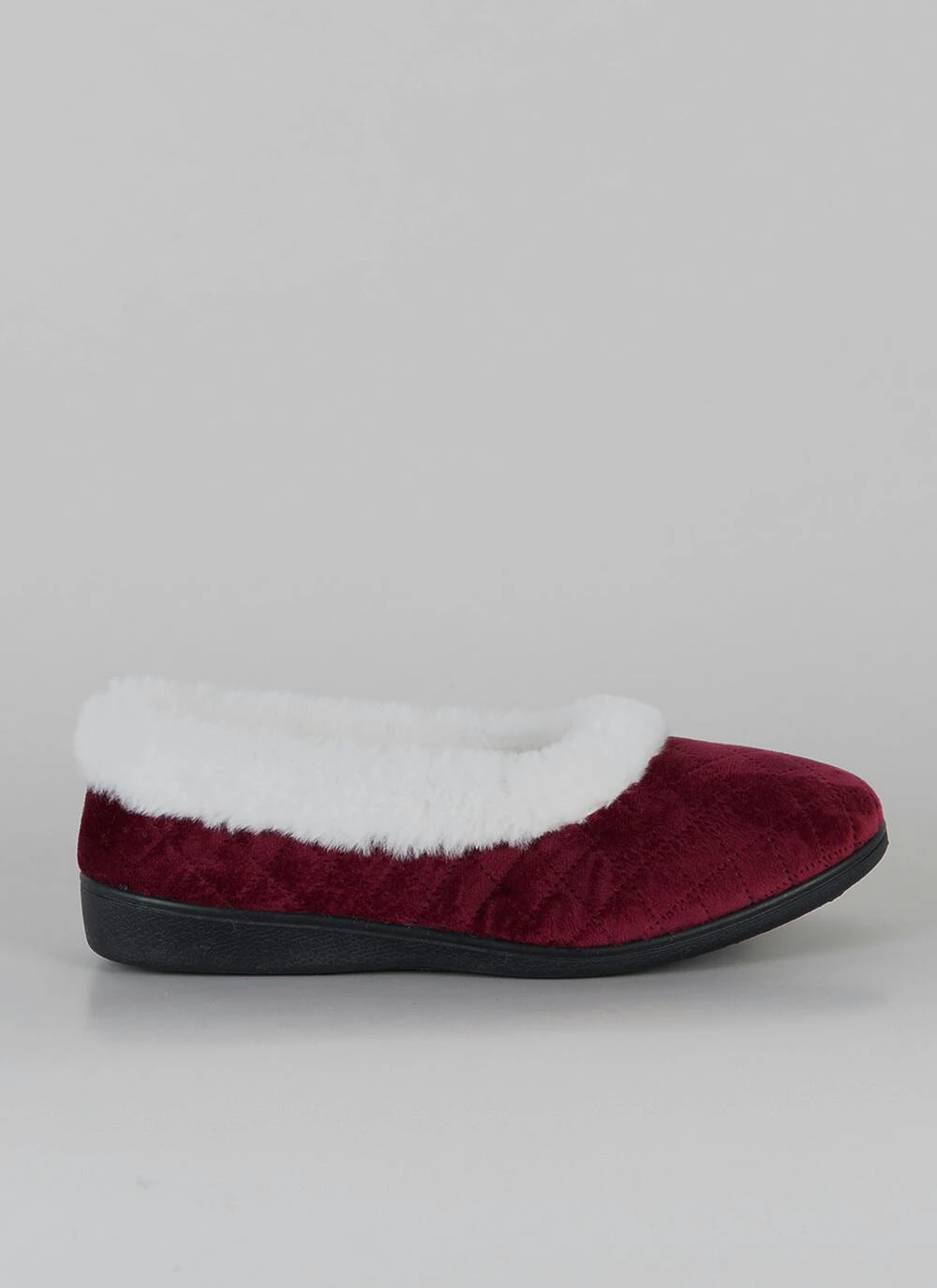 Comfy Faux Fur Lined Quilted Full Slippers 2 Comfy Faux Fur Lined Quilted Full Slippers - Image 2