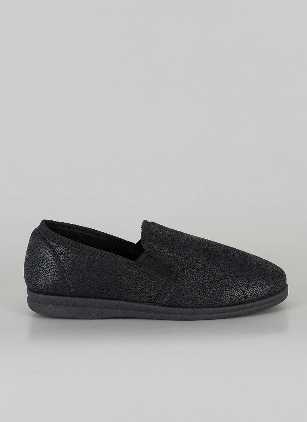 Plush Lined Faux Leather Full Slipper 2 Plush Lined Faux Leather Full Slipper - Image 2