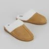 Comfy Faux Fur Lined Suedette Mule Slippers