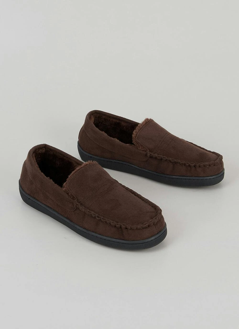 Plush Lined Faux Suede Mocassin Slipper 1 Plush Lined Faux Suede Mocassin Slipper