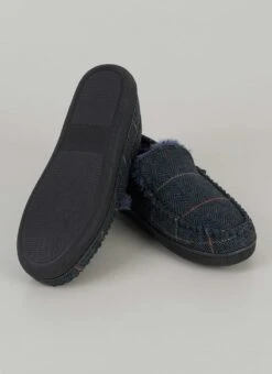 Plush Lined Check Mocassin Slipper -The Edinburgh Woollen Mill 64582pvl eaedcda73042275