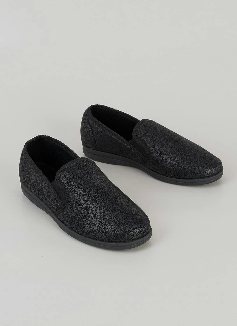 Plush Lined Faux Leather Full Slipper 1 Plush Lined Faux Leather Full Slipper